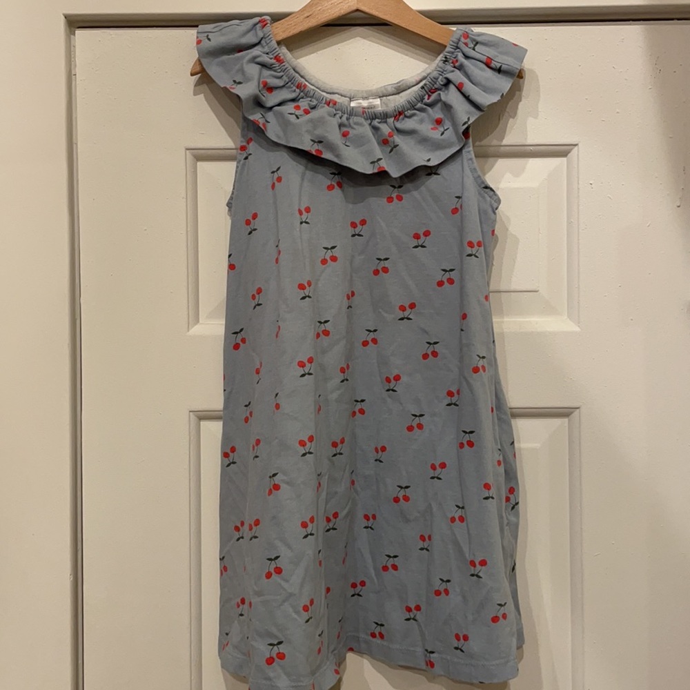 Mini boden cherry ruffle dress 6-7